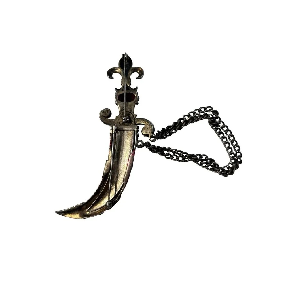 Vintage 1940s Urie Mandle Sterling Enamel‎ Dagger & Sheath Brooch Pin